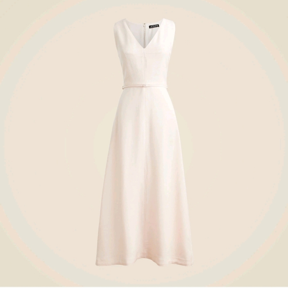 J. Crew Mathilde V-Neck Dress In Summer Linen
